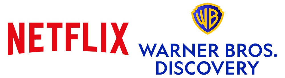 Netflix and Warner Bros. logos on a white background.