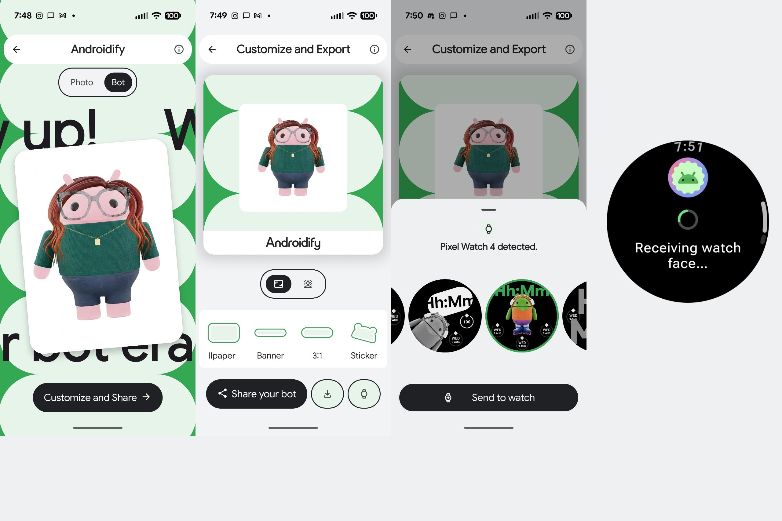 Androidify steps to create watch face
