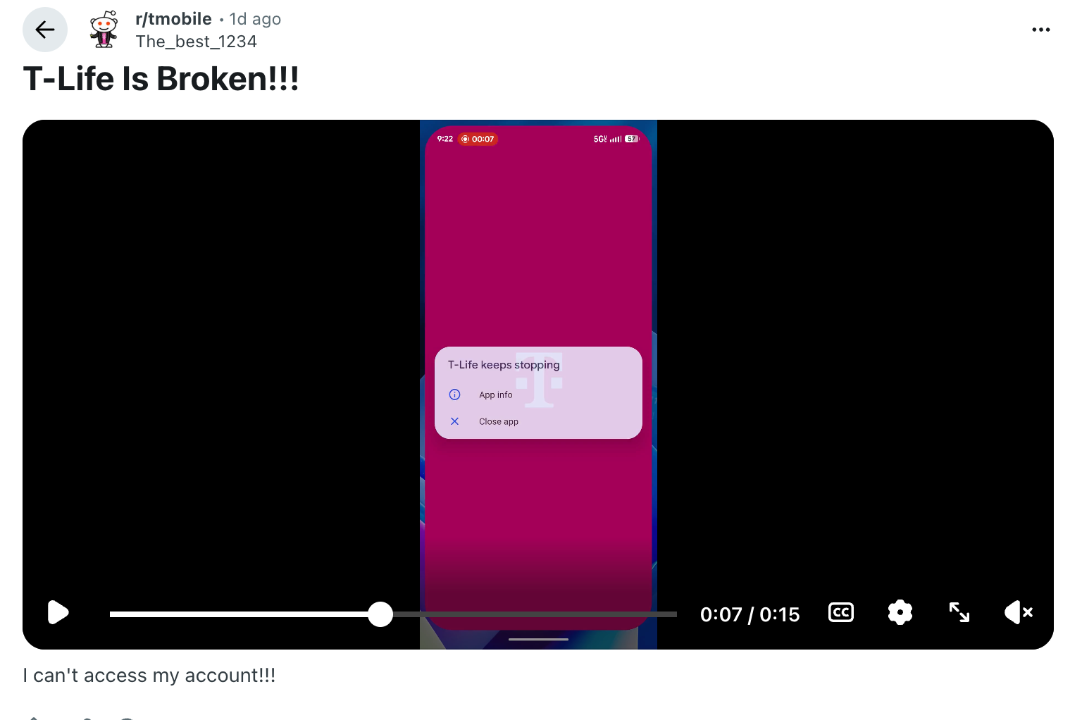 t-mobile t-life crashing after Android 16 QPR3 Beta 1