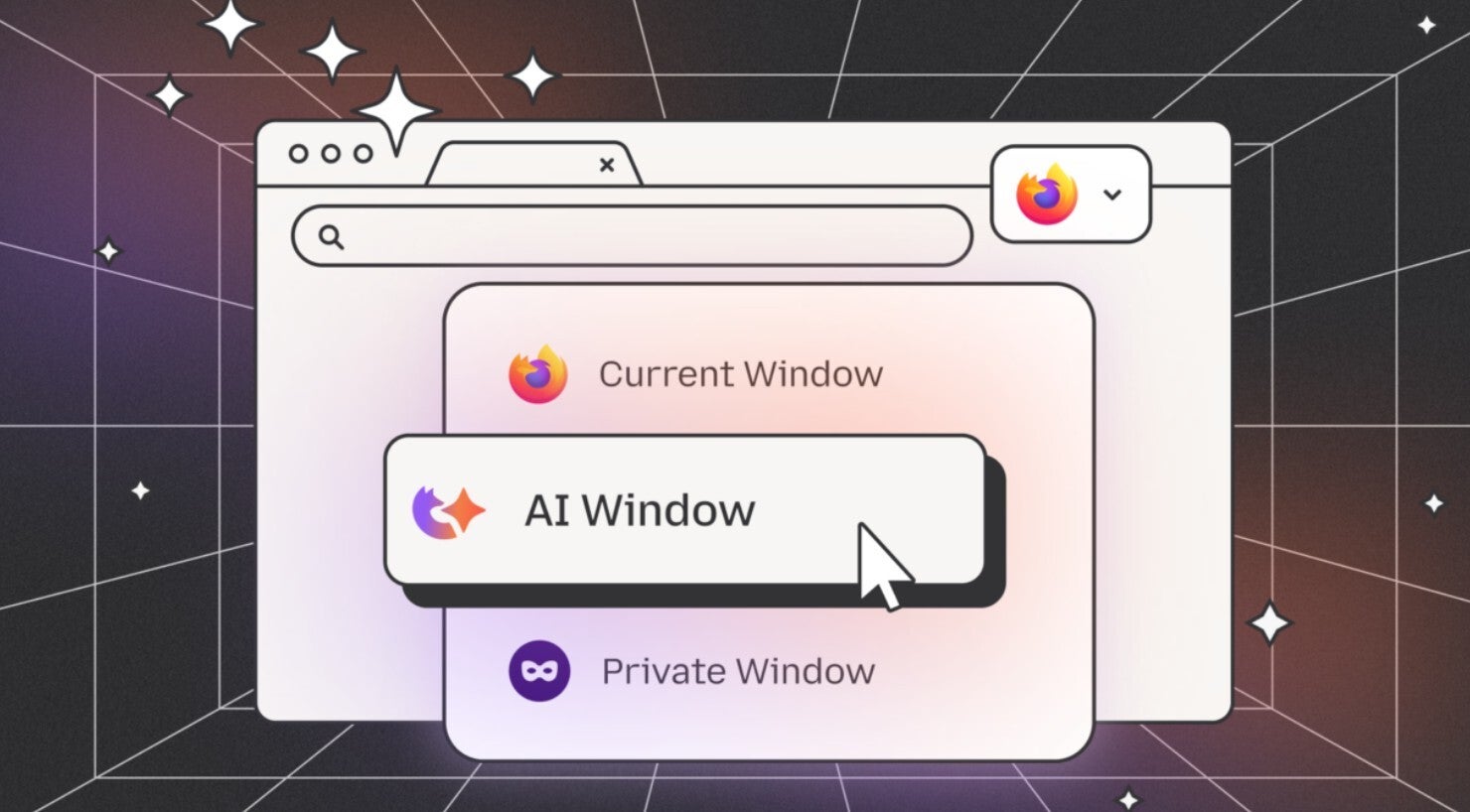AI window option in Mozilla Firefox.