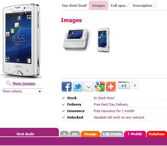 Sony Ericsson Xperia mini pro goes on sale in the UK