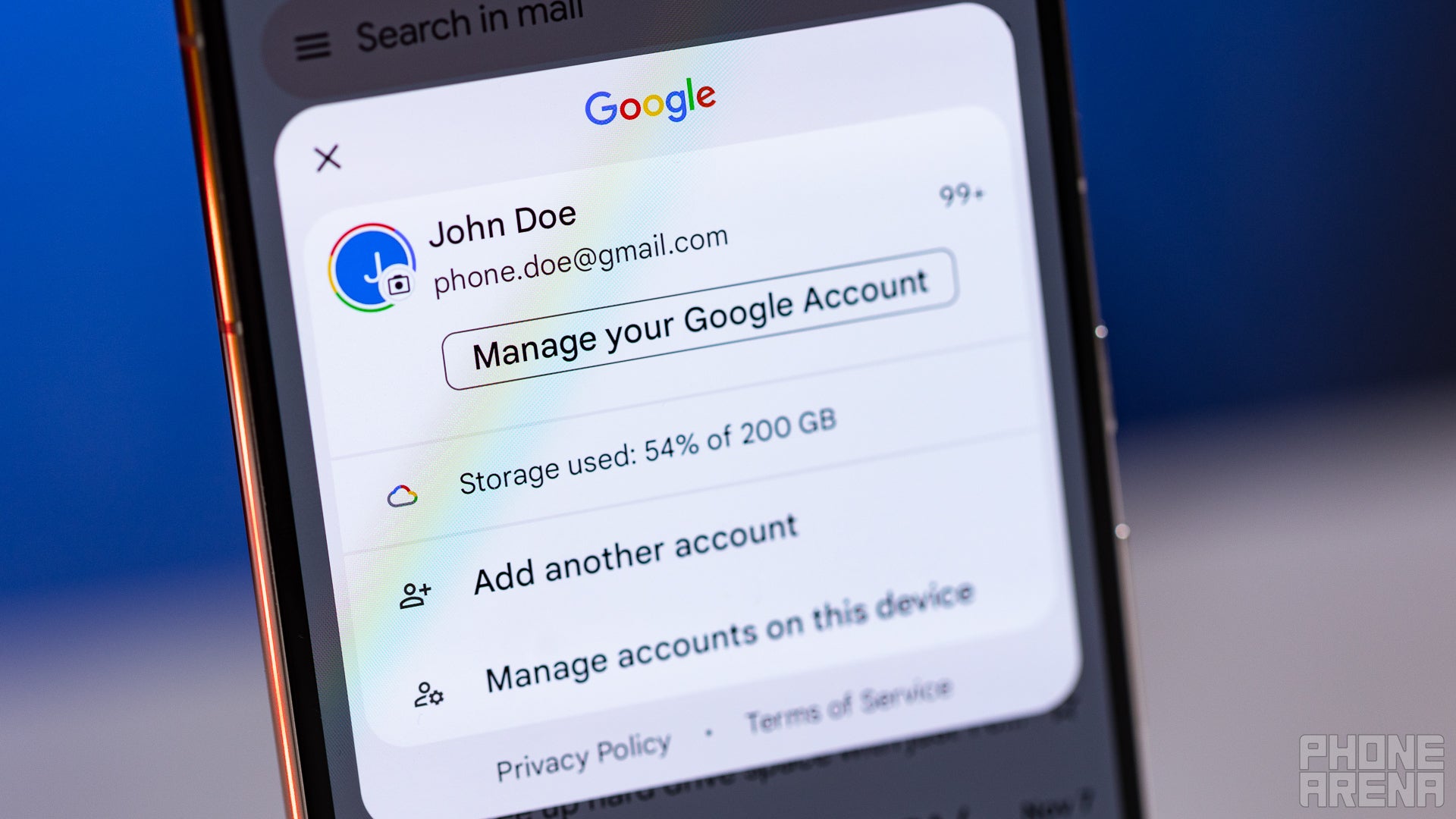 Gmail app interface on a smartphone.