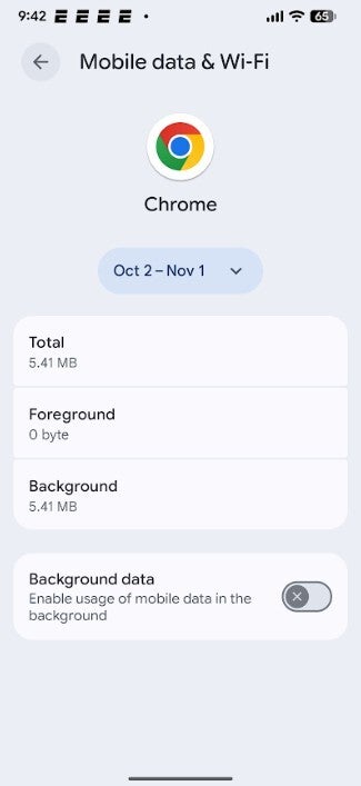 Toggling off Background data on Chrome can improve the battery life on your Android phone. | Image credit-PhoneArena - Disabling some of the features of this Android app might improve your phone's battery life