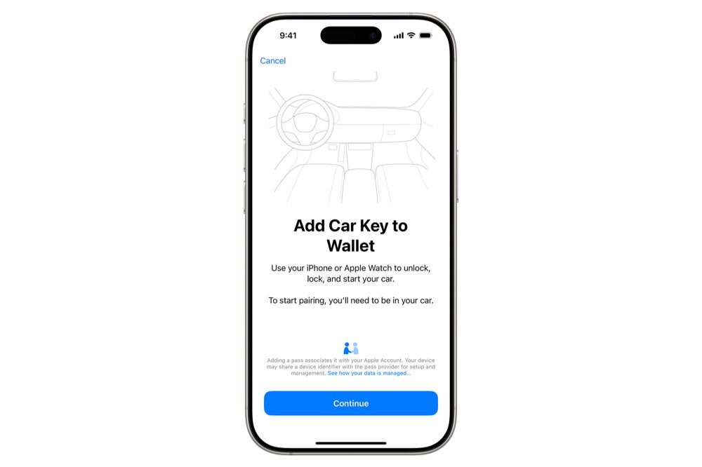 Screenshot of Apple Wallet Car Key