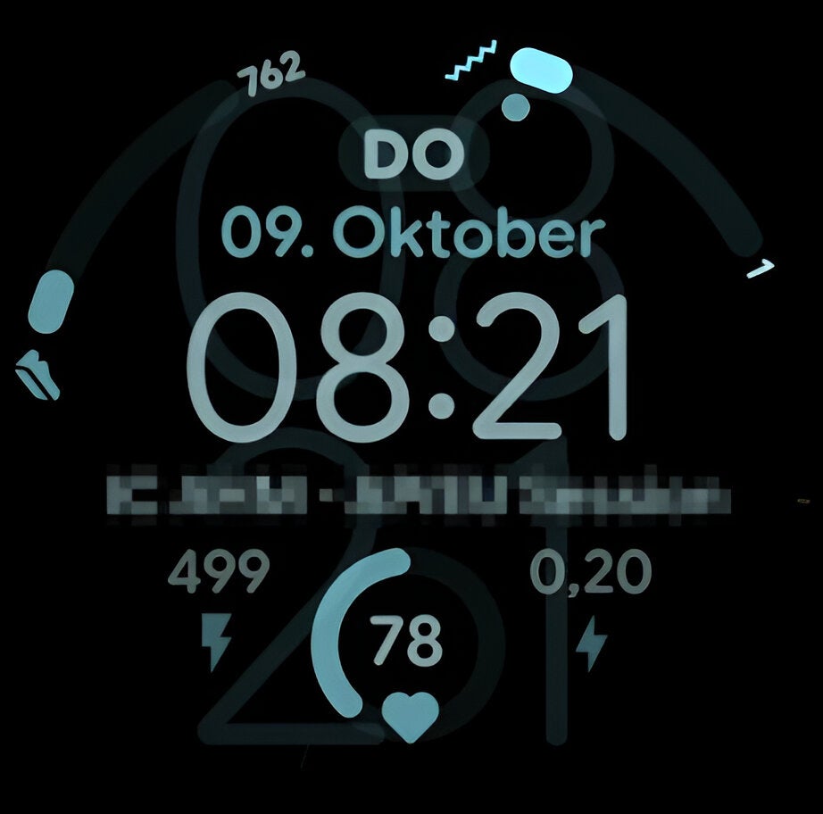Always-on display elements overlapping the normal watch face elements on a Pixel Watch.