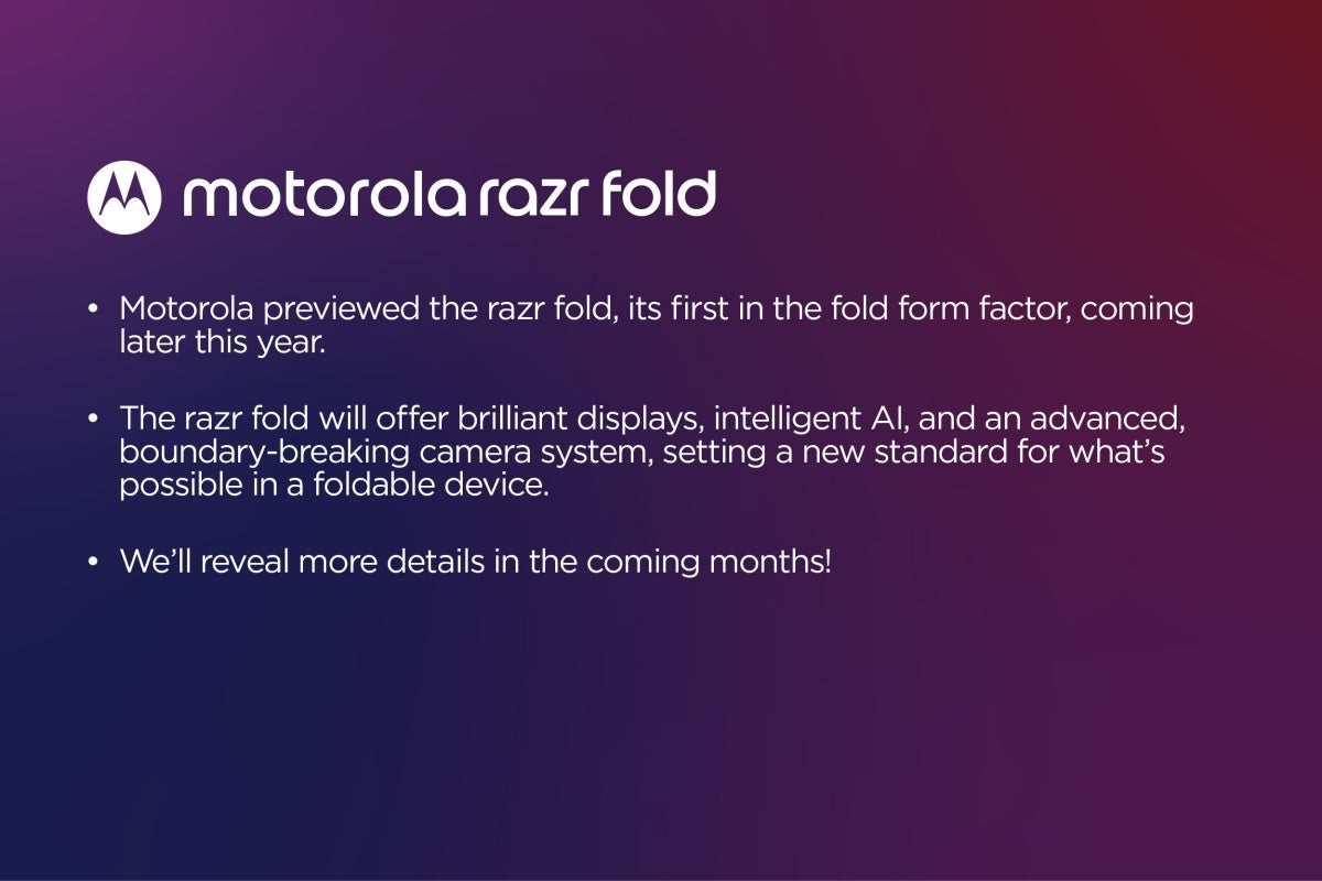 Leaked document teasing the Motorola Razr Fold