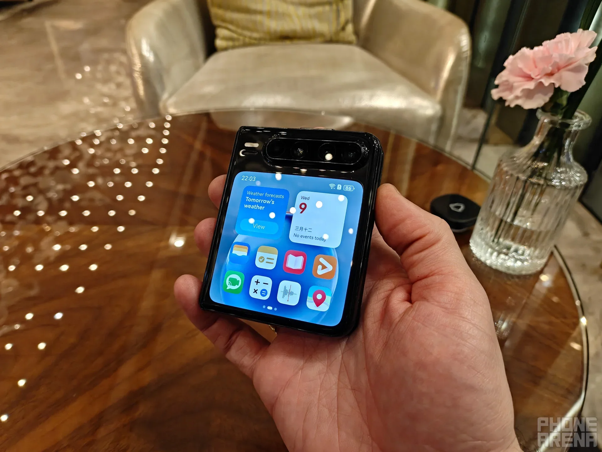 Huawei Pura X in folded state.