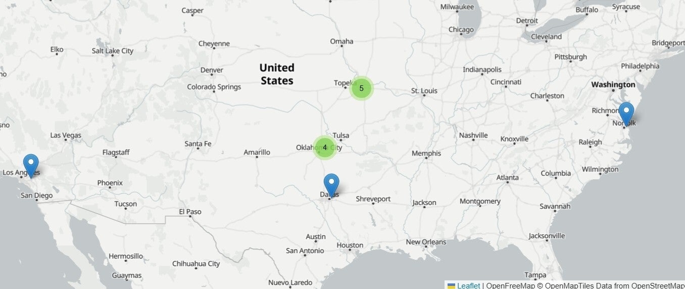 Map shows limited area of Tuesday morning&amp;#039;s AT&amp;amp;T outage.