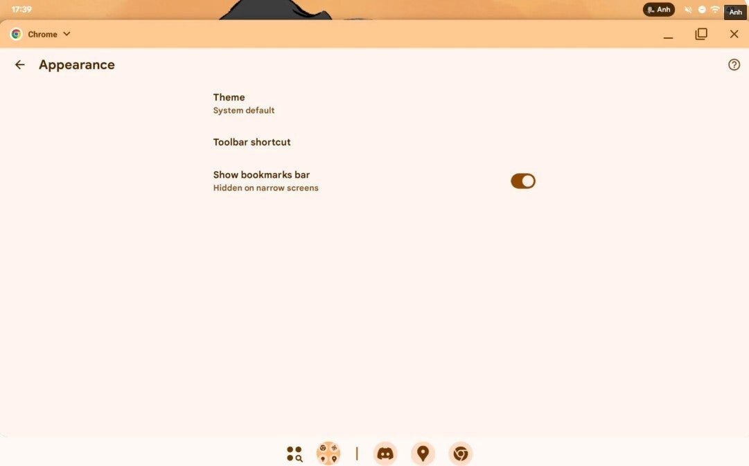 Screenshot shows new settings to show off bookmark bar on Chrome for Android.