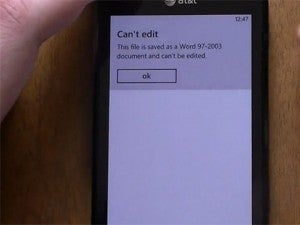 Windows Phone Mango kills old file formats dead
