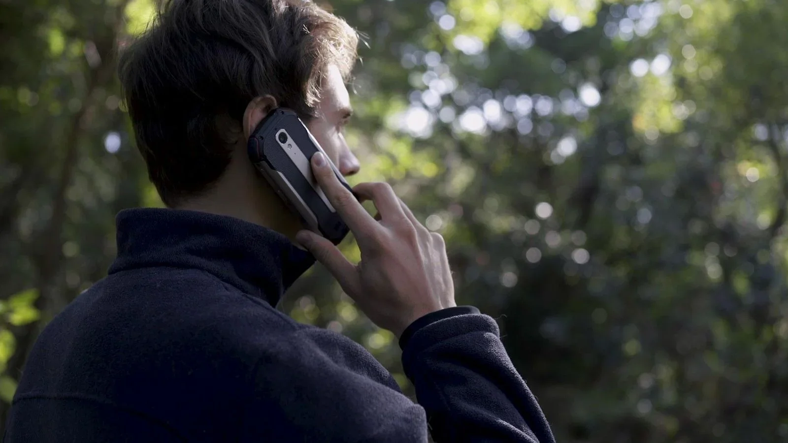 A man talking on the phone.