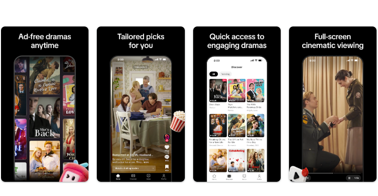 Several app screenshots.