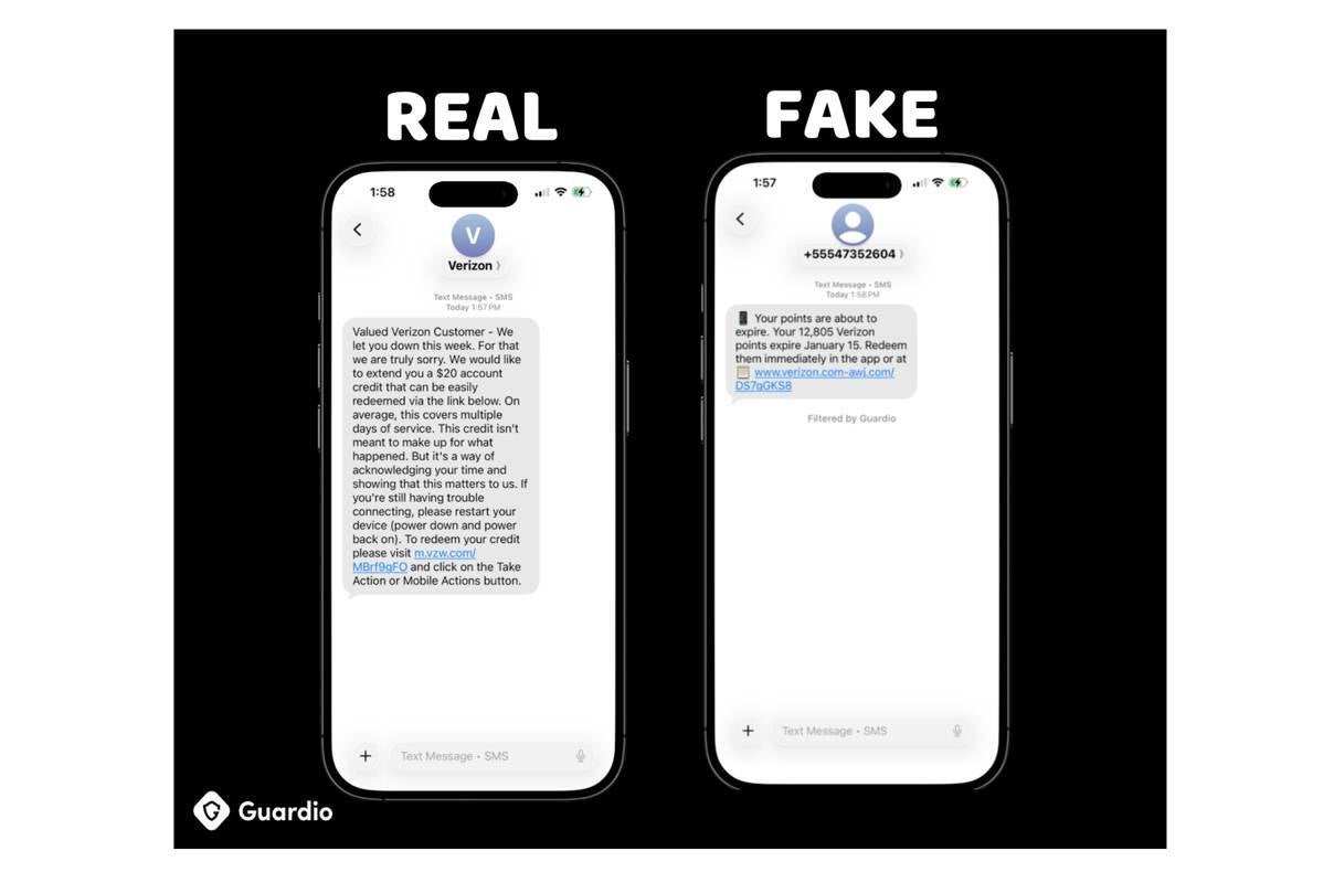 verizon outage account credit scam