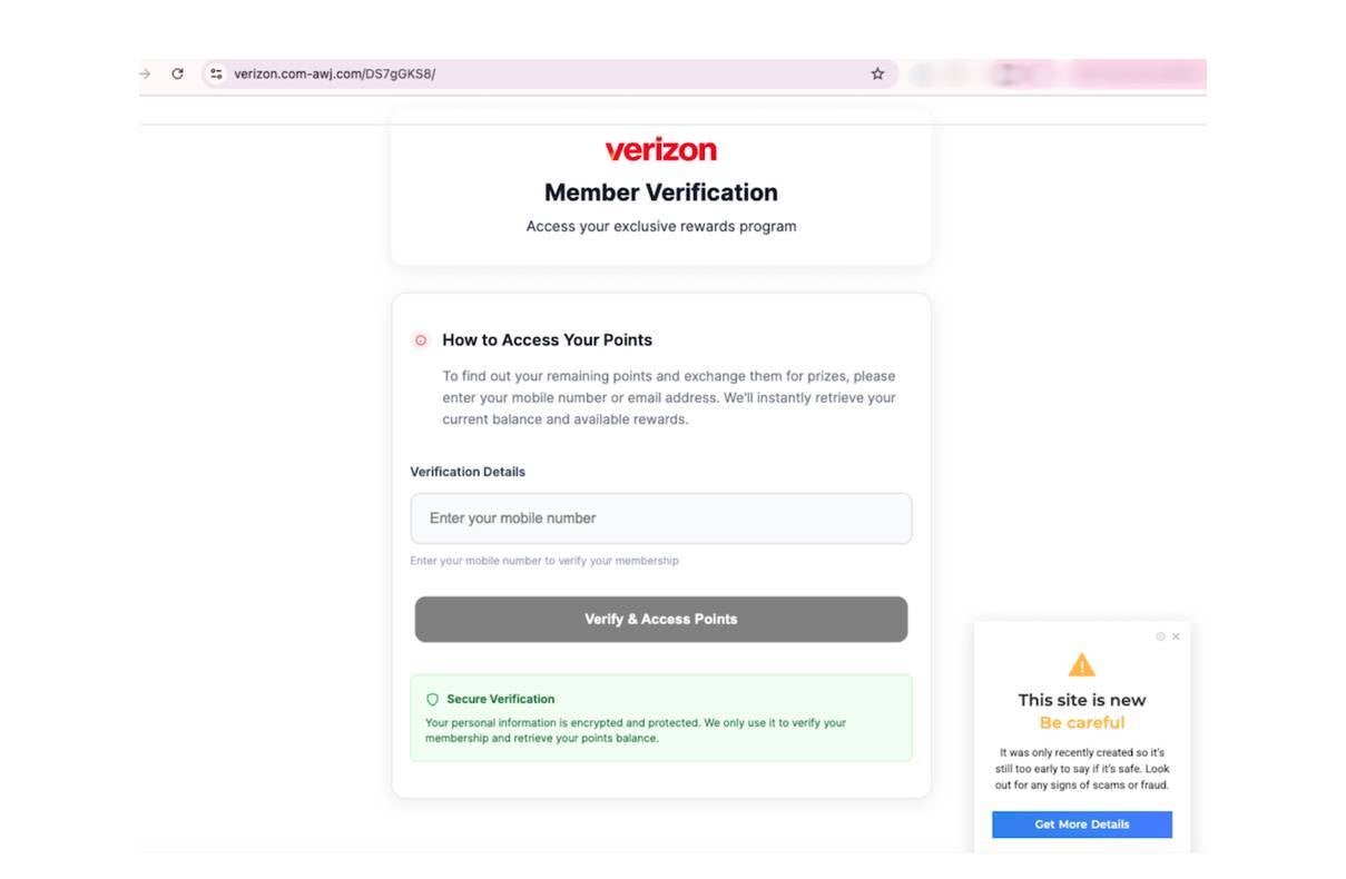 verizon outage account credit scam