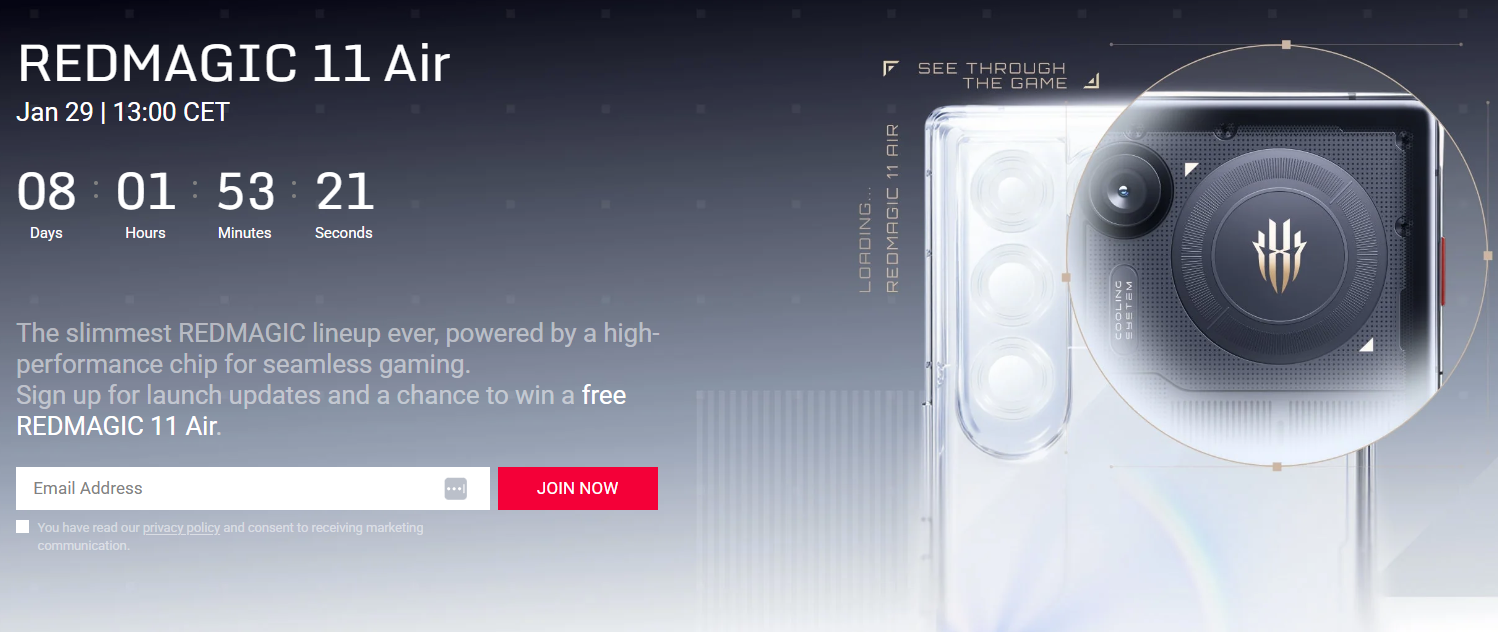 Countdown timer banner on a website.