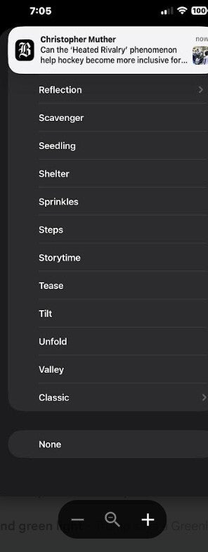 Screenshot shows different alarm sounds available for an alarm.