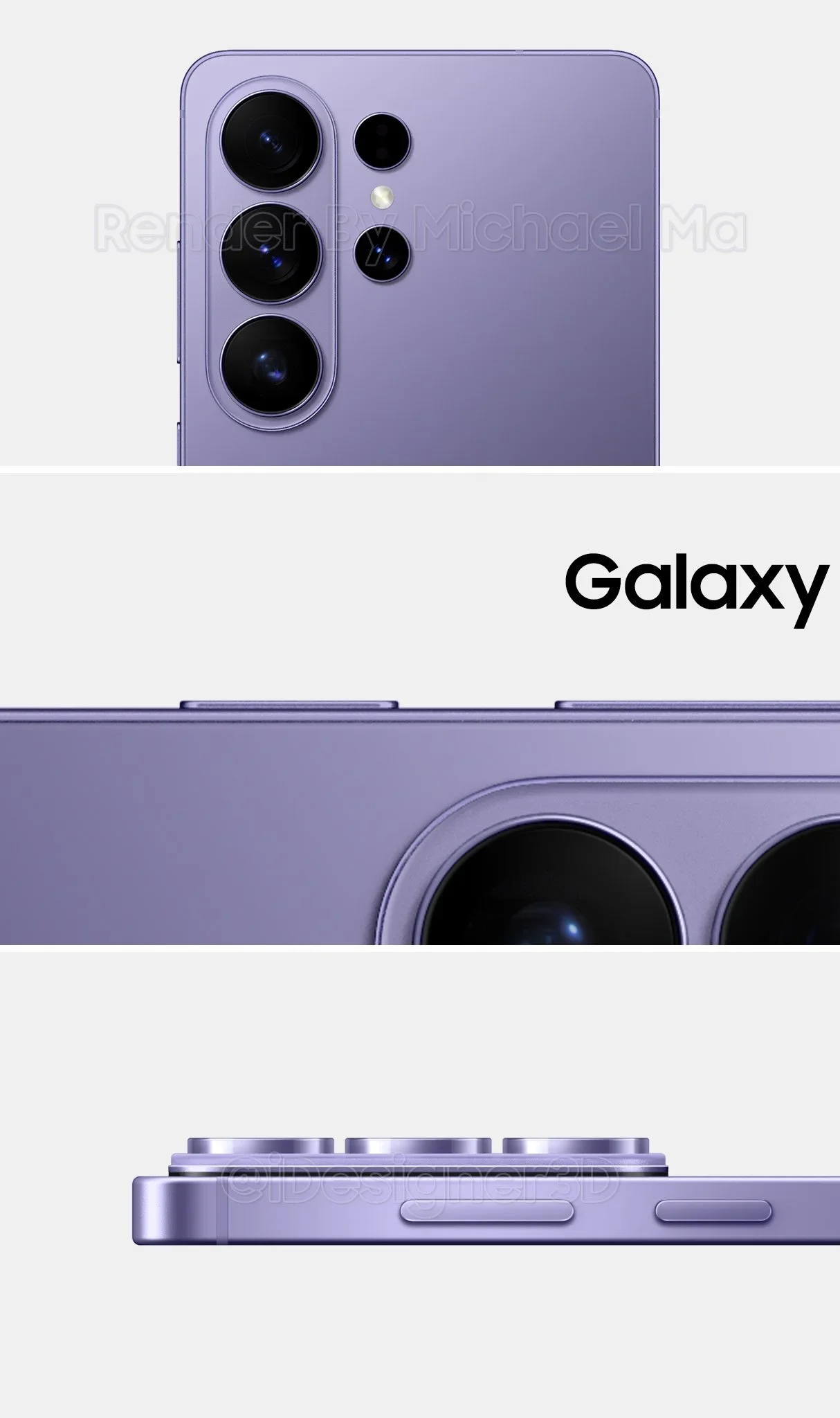 Renders of a rumored color option for the Samsung Galaxy S26 Ultra. | Image credit — Michael Ma - I thought the Galaxy S26 Ultra would be modest just inside, not outside as well. My bad!