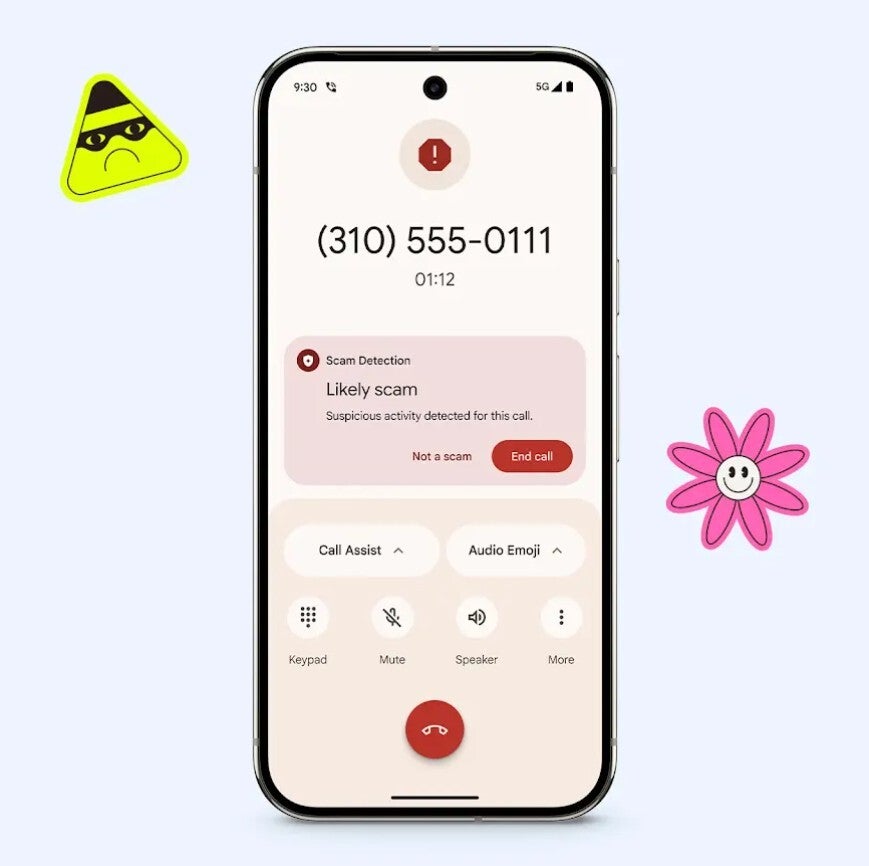 Scam Detection feature in a Pixel phone.