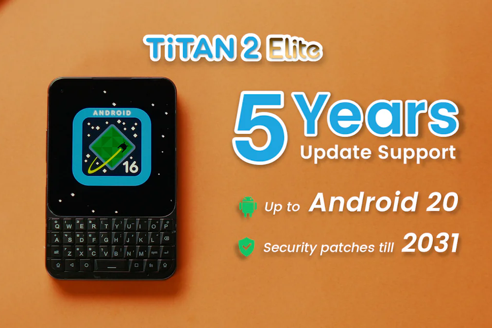 Screenshot from the Unihertz website confirming extended support for the Titan 2 Elite