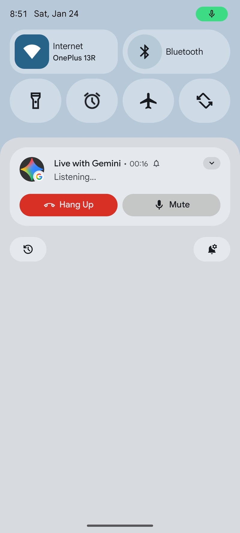 Gemini Live current UI