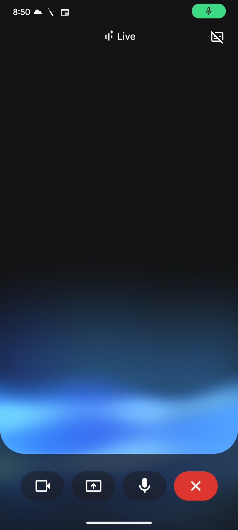 Gemini Live current UI