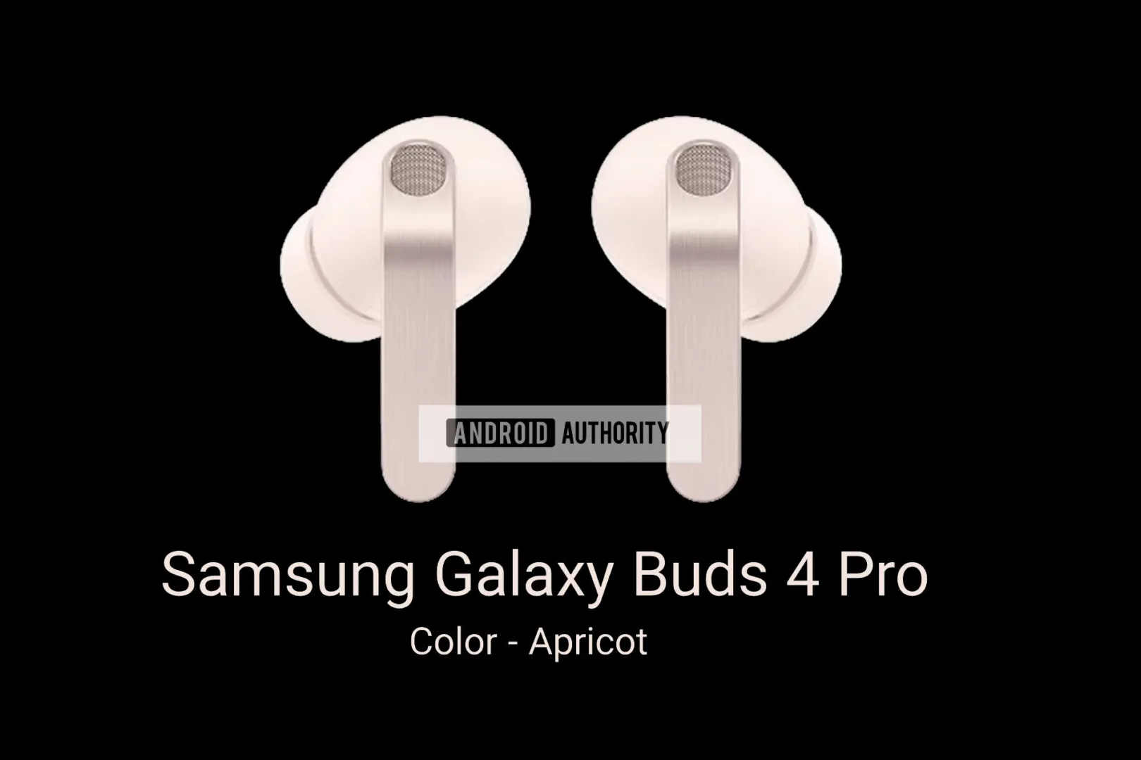 Render of the Galaxy Buds 4 Pro in Apricot | Image credit &mdash; Android Authority - Samsung accidentally confirms new wireless earbuds are coming