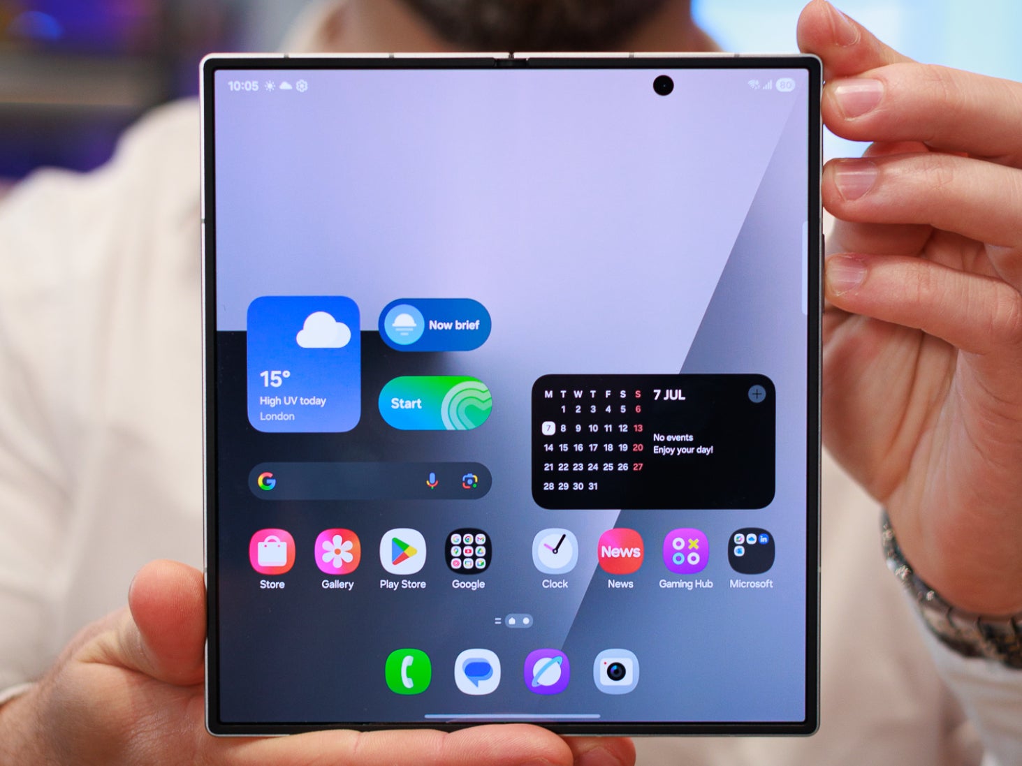 Samsung Galaxy Z Fold 7 unfolded main display