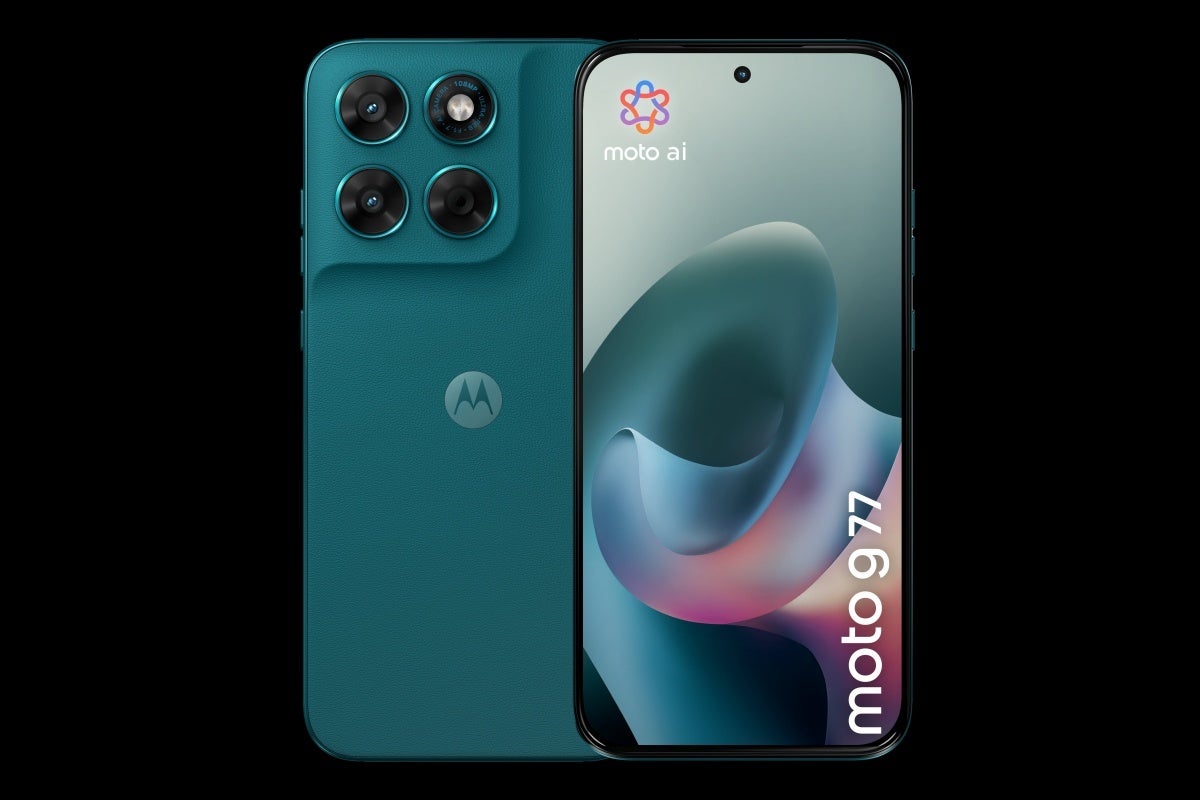 Leaked Moto G77 image in Pantone Shaded Spruce