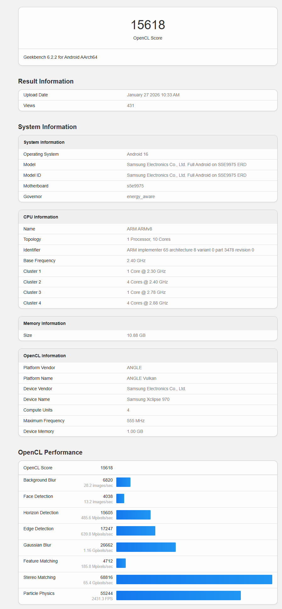 Leaked early Exynos 2700 chip on Geekbench | Image credit&mdash;Geekbench - Early Exynos 2700 listing on Geekbench shows big changes