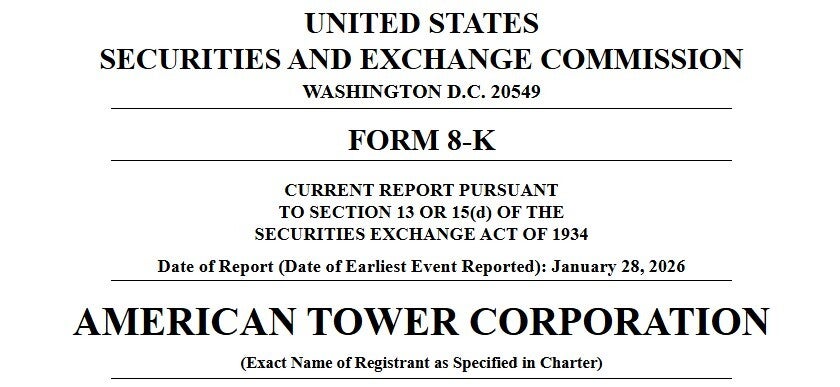 Heading of SEC Form 8-K filed by American Tower.