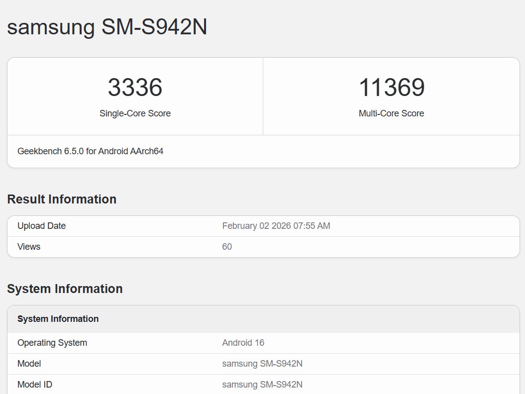 Samsung Galaxy S26 2 nm Exynos 2600 Geekbench