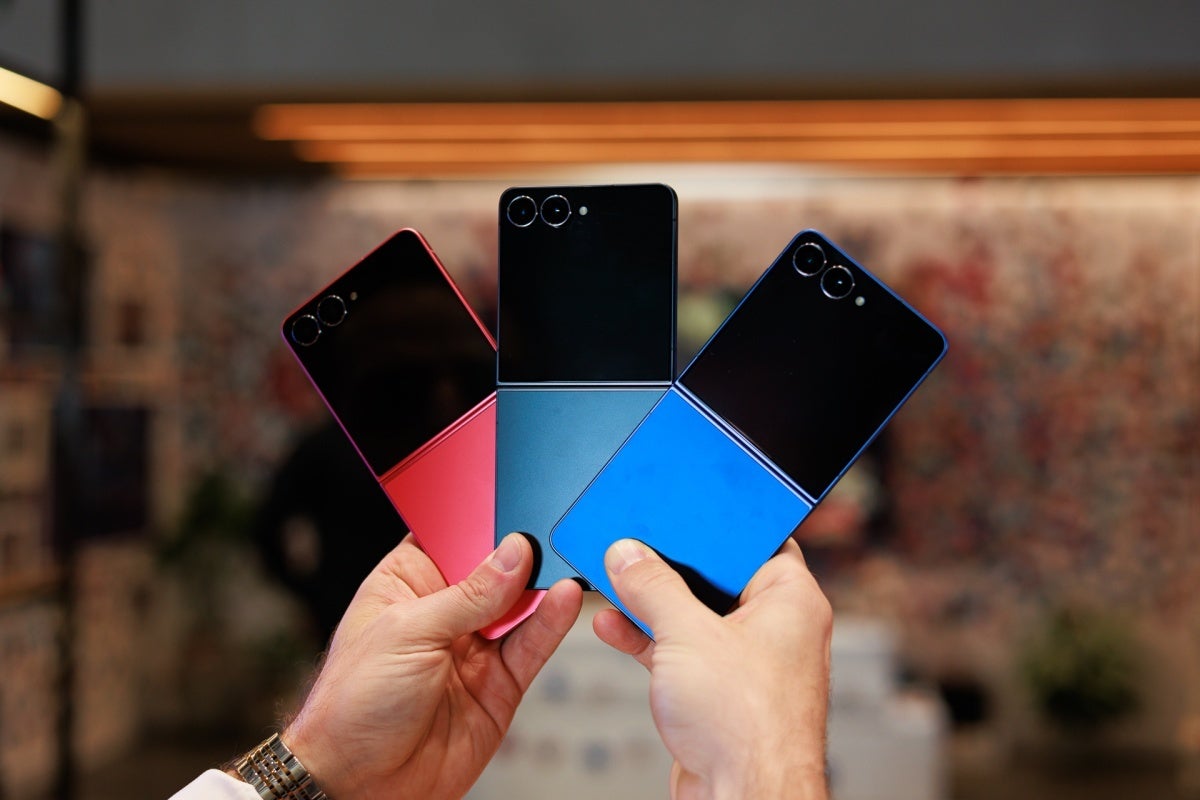 Samsung Galaxy Z Flip 7 in three colors