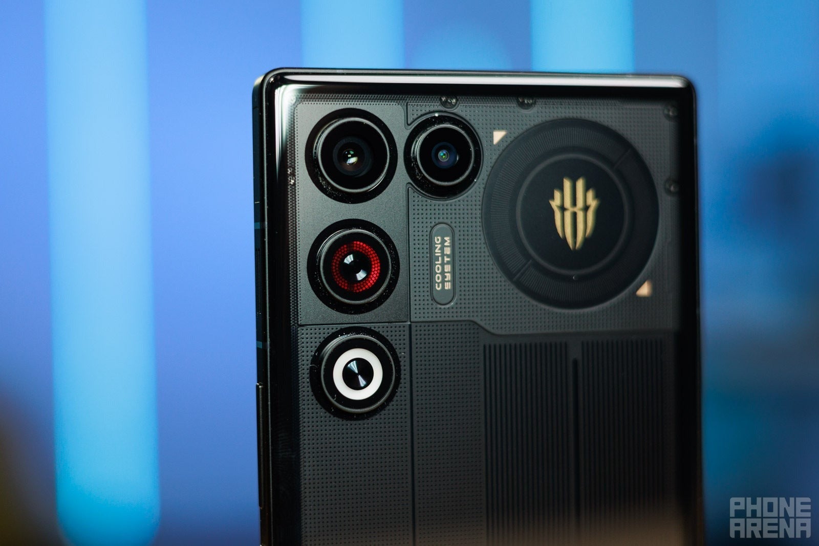 Close-up of the RedMagic 11 Air rear cameras and cooling module