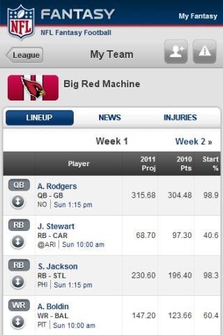 NFL Official Fantasy Football app released for Android