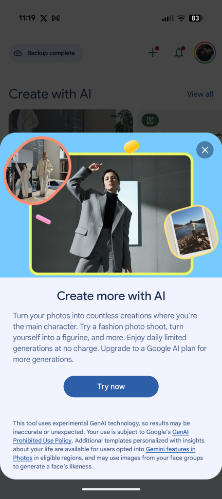 Google Photos just brought its wild AI photo generator to iPhone and iPad in the US