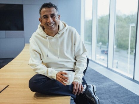 T-Mobile&amp;#039;s CEO Srini Gopalan poses for informal picture.