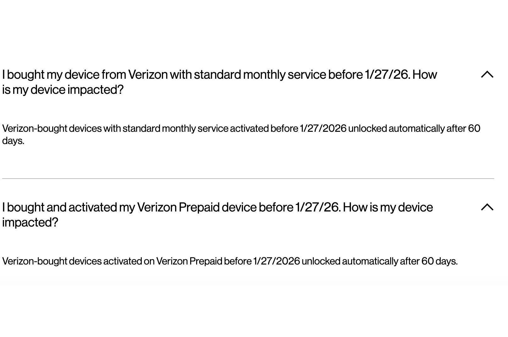 verizon postpaid unlock policy
