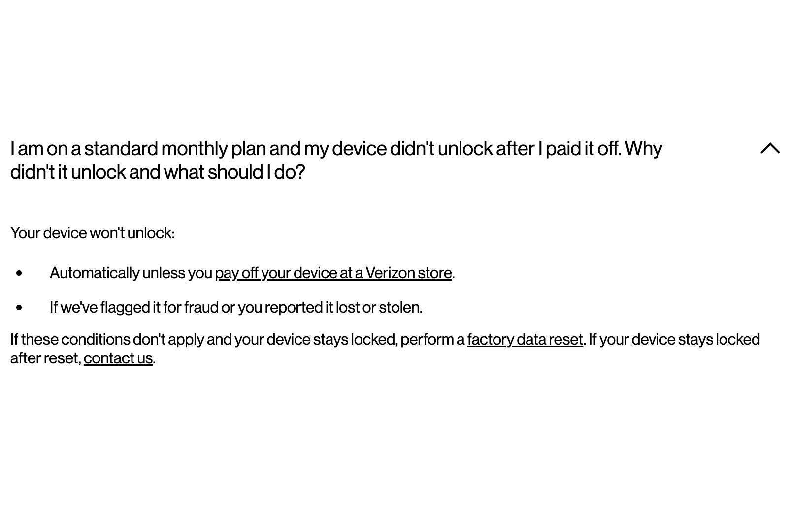 verizon postpaid unlock policy
