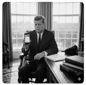 Did you know that President Kennedy, who died in 1963, tested an iPhone? Only with AI. | Image by PhoneArena - 44% say they can spot AI fakes. Can you?
