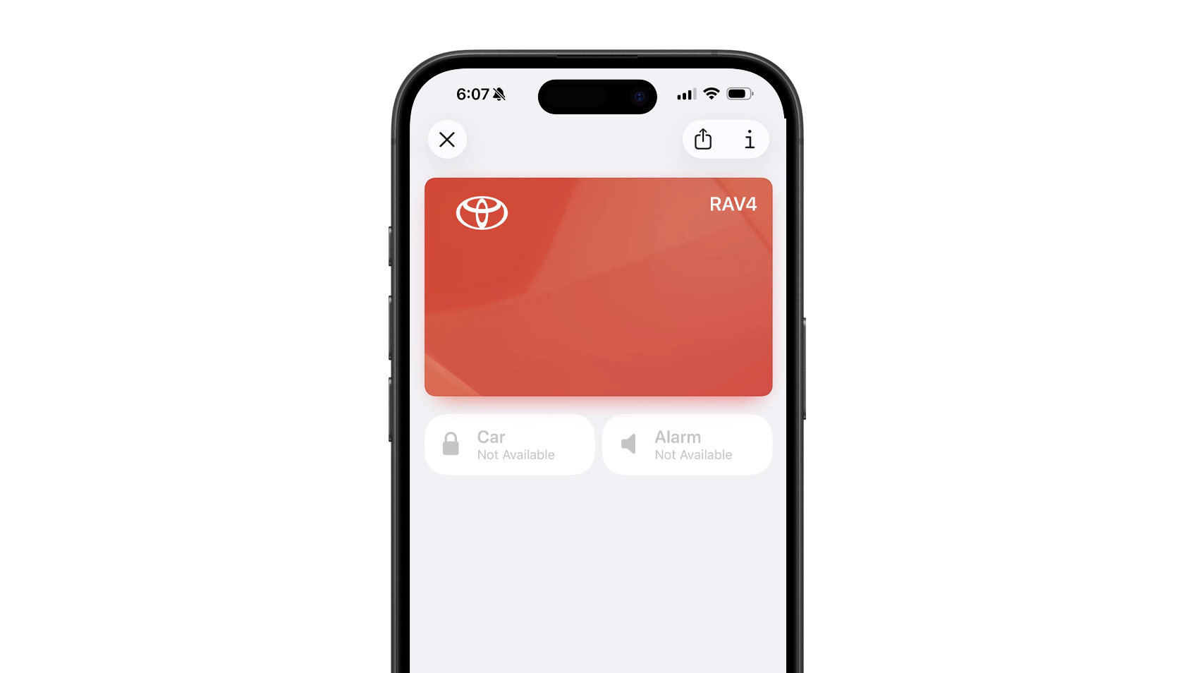 The Toyota RAV4 key inside Apple Wallet. | Image by PieCake1234 on Reddit/PhoneArena - Apple finally launches car keys in Wallet for one of the largest automakers in the world