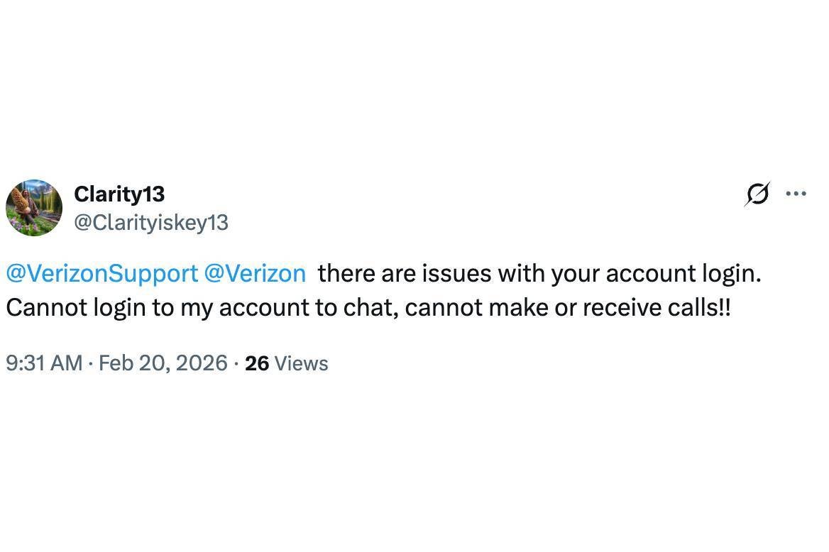 Verizon users can't sign into their accounts. | Image by X - Verizon may be experiencing issues