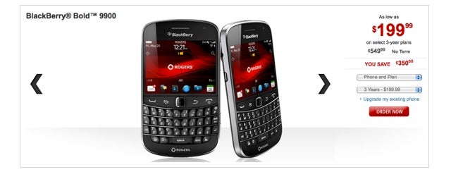 Rogers lowers the Bold 9900 to a more suitable $199 pricing, but still requires a 3-year contract