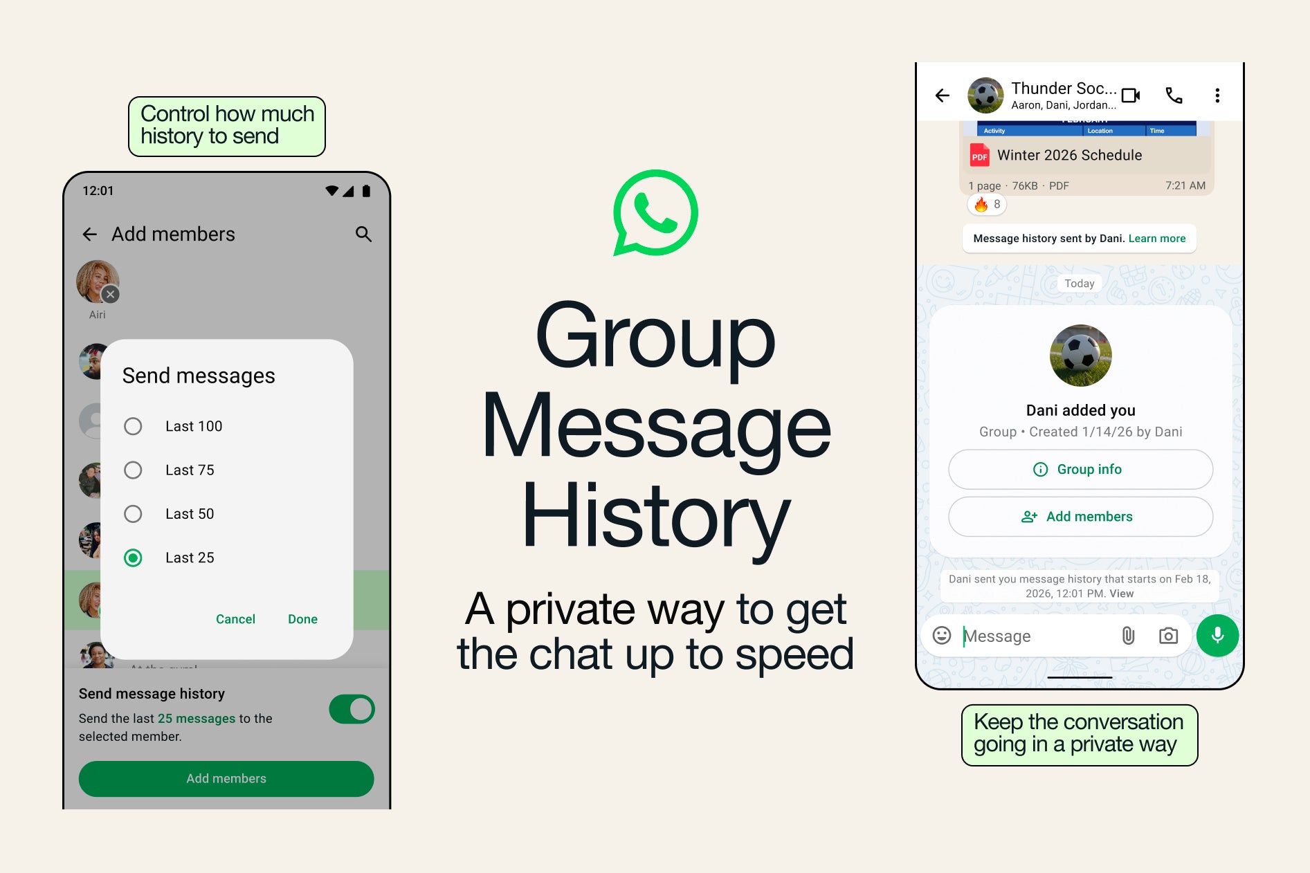 WhatsApp group history on Android