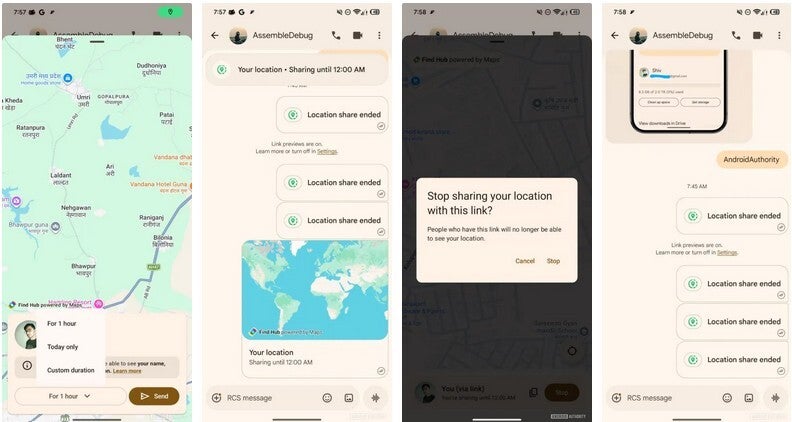 Real-time live location sharing on Google Messages. | Image by Android Authority - Google Messages continues to get better and better