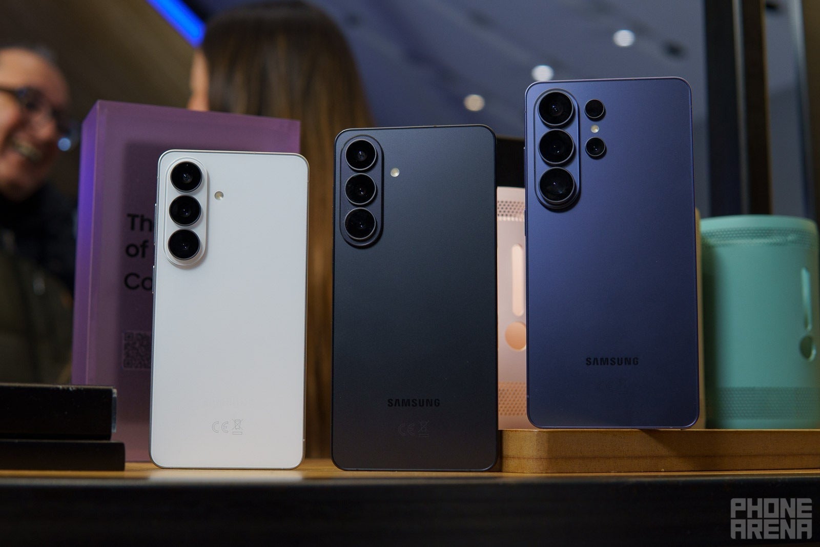 Samsung Galaxy S26 series rear design in multiple color options