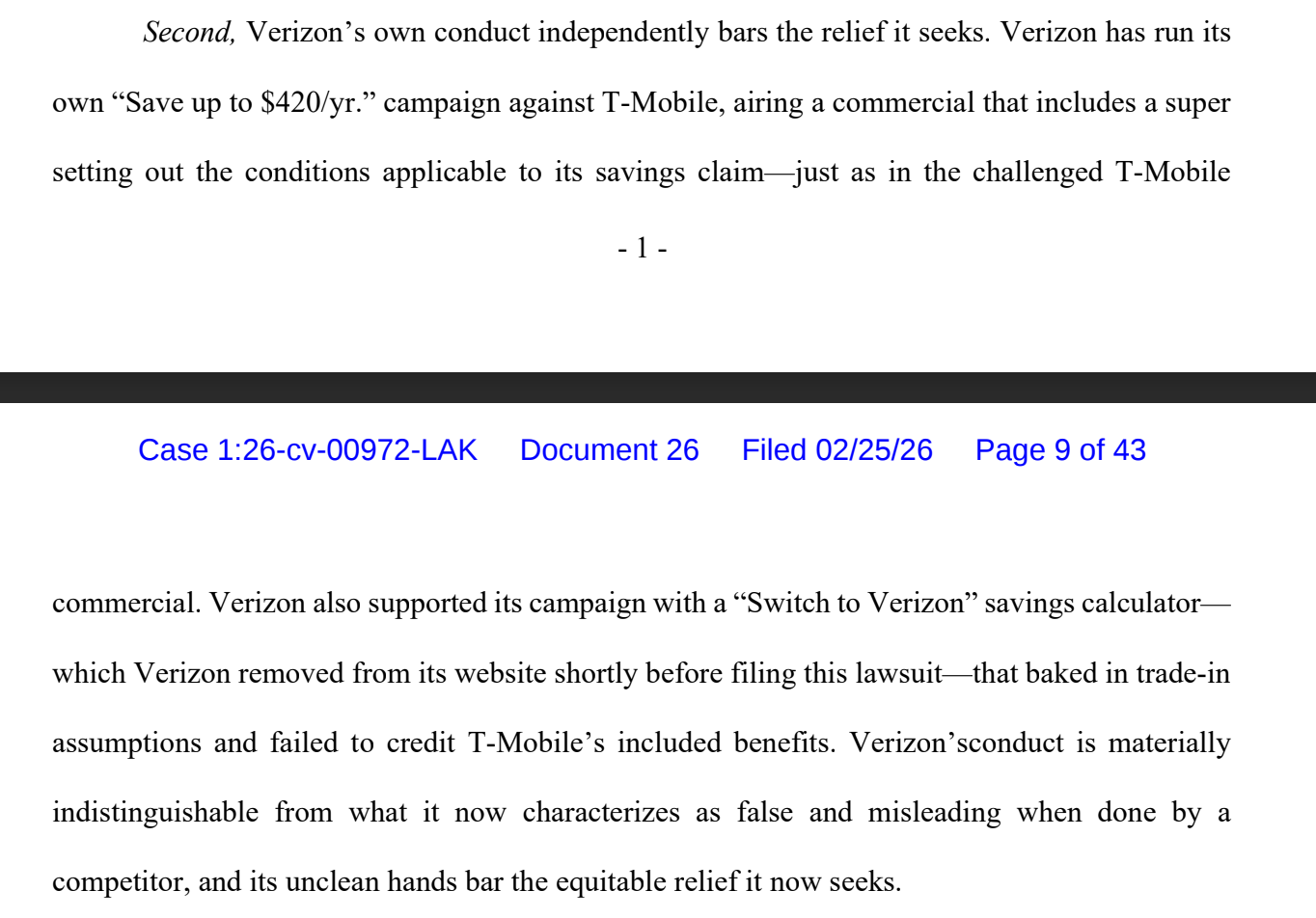 T-Mobile responds to Verizon&amp;#039;s lawsuit