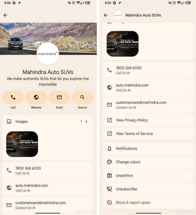 The new business profile for Google Messages resembles the personal profile. | Image by Android Authority - Change to Google Messages brings a unified look to the app