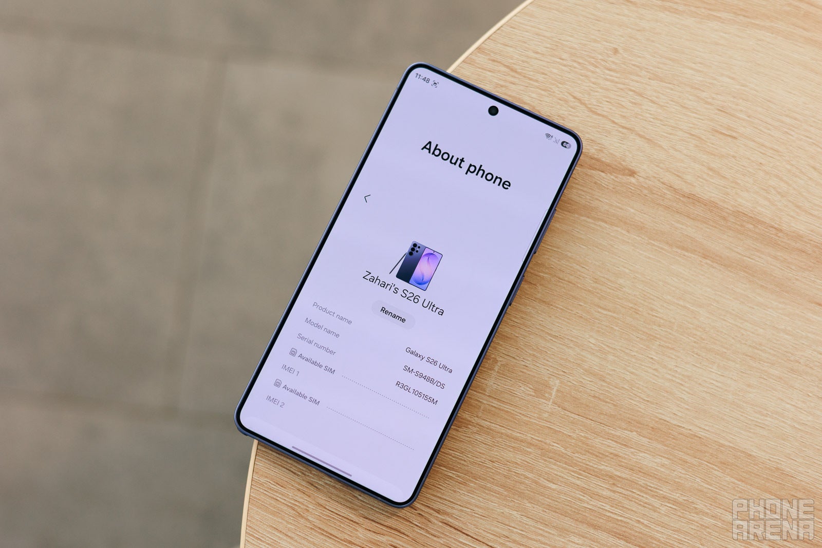 The S26 Ultra About screen | Image by PhoneArena - I didn't expect to love the Galaxy S26 Ultra design this much, but here is what still bugs me