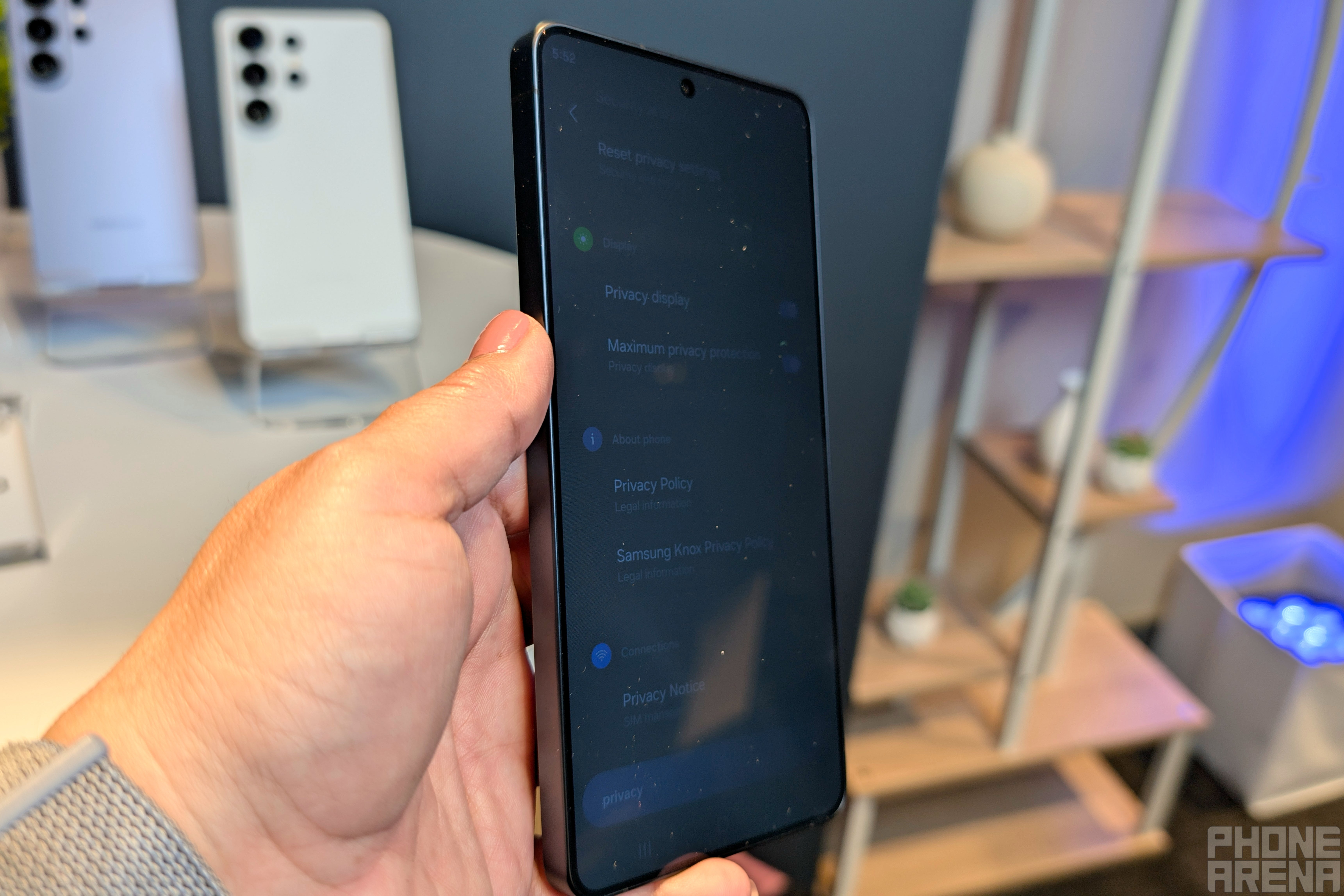 Samsung Galaxy S26 Ultra with Privacy Display viewed at an angle