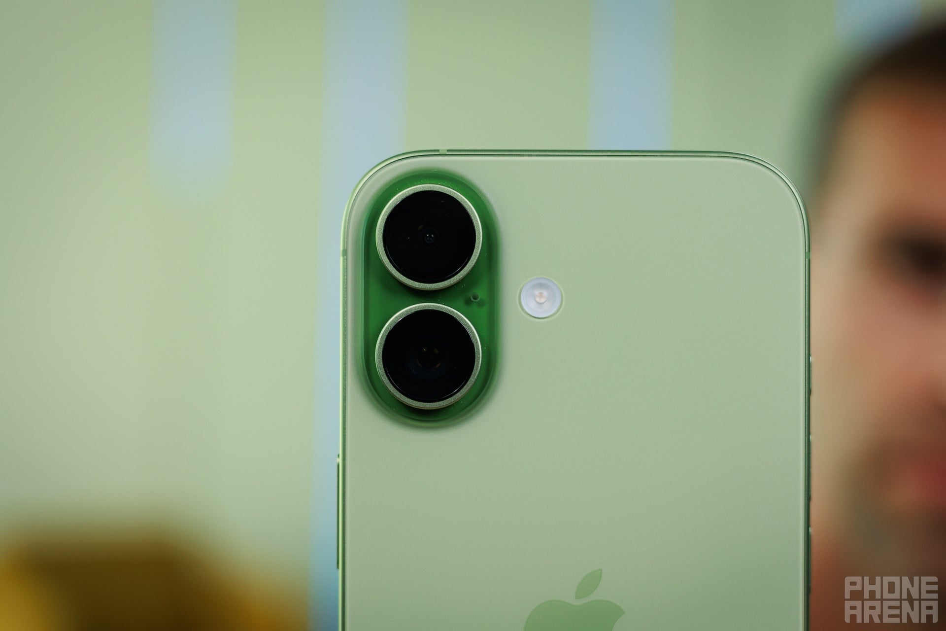 Apple iPhone 17e dual-camera module close-up
